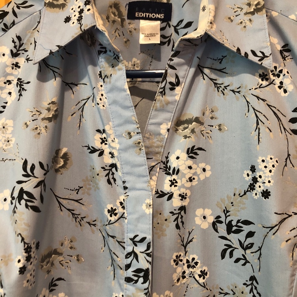 3/$10. Basic Editions L/S Blouse - Picture 3 of 7